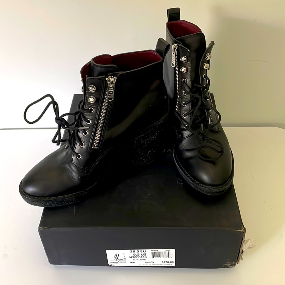 Marc Jacobs stacked leather combat boots